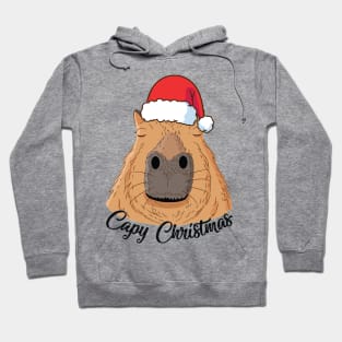 Capy or Huppy Christmas Capybara Holidays Santa Design Hoodie